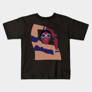 Black girl in sunglasses Kids T-Shirt